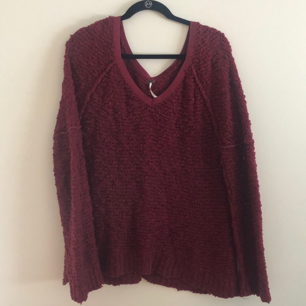 Free People women’s deep red sweater